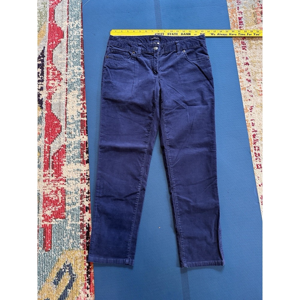 Lands' End Corduroy Pants Fit 1 Size 4 Petite Blue
